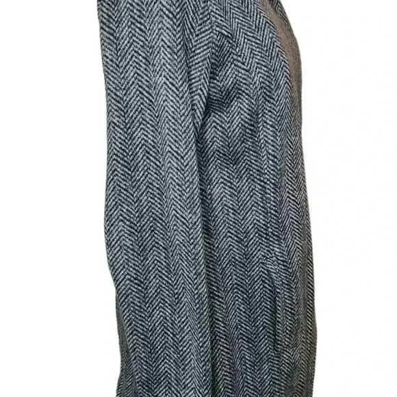 Banana Republic Herringbone  Diagonal Zip Fleece Lined Warm Top Coat Jacket M - Picture 6 of 7